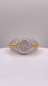 0.98 CT. Natural Diamond Circle Shape Men’s Ring In 10 KT Yellow Gold