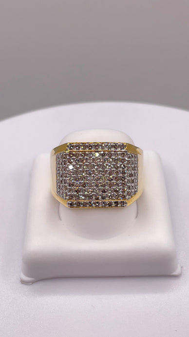 1.40 CT. Natural Diamond Square Shape Men’s Ring In 10 KT Yellow Gold