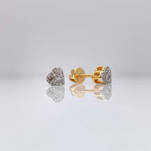 Load image into Gallery viewer, 0.12 CT. Natural Diamond Heart Shape Stud Earrings In 10 KT Yellow Gold