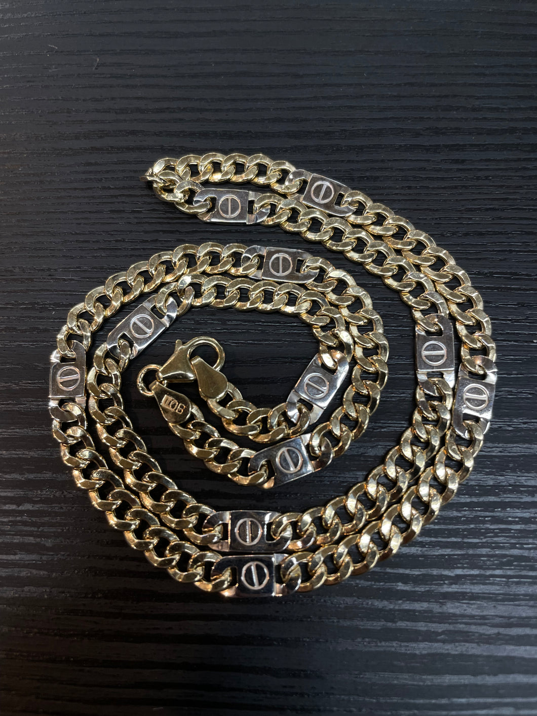 5mm Unique Curb Link Chain In 10 KT Yellow Gold