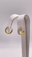 Load image into Gallery viewer, 0.28 CT. Natural Diamond Hoop Earrings In 10 KT Yellow Gold