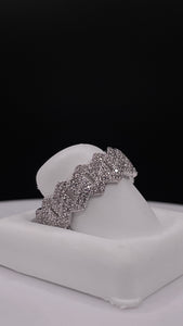 7.6mm Eternity Cuban Link Ring In Silver With CZ