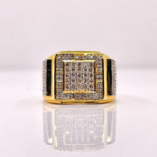 Load image into Gallery viewer, 0.60 CT. Natural Diamond Men’s Square Shape Ring In 10 KT Yellow Gold