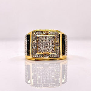 0.60 CT. Natural Diamond Men’s Square Shape Ring In 10 KT Yellow Gold