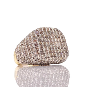 5.53 CT. Natural Diamond Men’s Square Shape Ring In 10 KT Yellow Gold