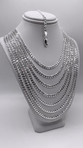 3mm Curb Chain/Bracelet In Silver