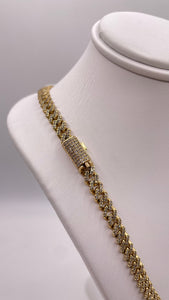 Approx 2.50 CT. Natural Diamond Miami Cuban Link Chain In 14 KT Yellow Gold