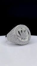 Load image into Gallery viewer, Marijuana Leaf Silver Men’s Ring With CZ