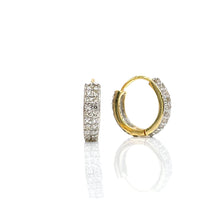 Load image into Gallery viewer, 0.78 CT. Natural Diamond Hoop Earrings In 10 KT Yellow Gold