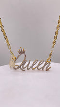 Load image into Gallery viewer, 0.69 CT. Natural Diamond Queen Pendant &amp; Rope Chain Combo