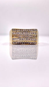 0.88 CT. Natural Diamond Men’s Ring In 10 KT Yellow Gold