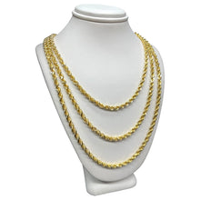 Load image into Gallery viewer, 3.5mm Solid Rope Chain In 10 KT Yellow Gold