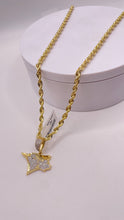 Load image into Gallery viewer, 0.44 CT. Natural Diamond Blue Jays Pendent &amp; Rope Chain Combo