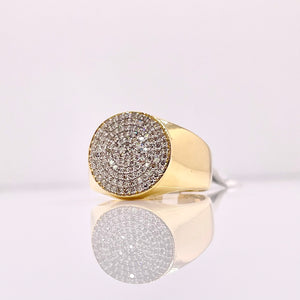 0.58 CT. Natural Diamond Round Shape Men’s Ring In 10 KT Yellow Gold