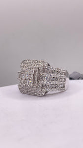 Silver Men’s Square Ring With CZ