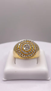 1.14 CT. Natural Diamond Round Shape Men’s Ring In 10 KT Yellow Gold