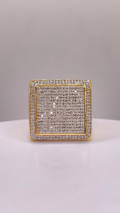 1.02 CT. Natural Diamond Square Shape Men’s Ring In 10 KT Yellow Gold