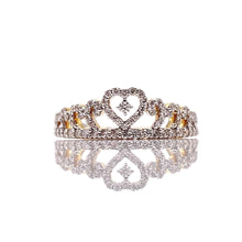 Load image into Gallery viewer, 0.37 CT. Natural Diamond Heart-Shaped Tiara Ring In 10 KT Yellow Gold
