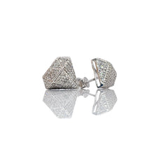 Load image into Gallery viewer, 0.60 CT. Natural Diamond Stud Earrings In 10 KT White Gold