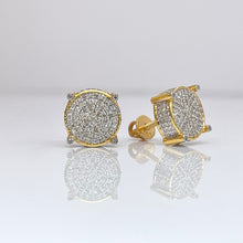 Load image into Gallery viewer, 0.71 CT. Natural Diamond Men’s Round Shape Stud Earrings In 10 KT Yellow Gold