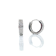 Load image into Gallery viewer, 0.78 CT. Natural Diamond Hoop Earrings In 10 KT White Gold