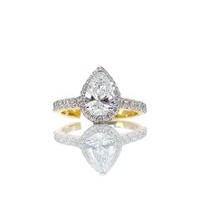 Load image into Gallery viewer, 1.60 CT. T.D.W Pear Shape Lab Grown Diamond Engagement Ring In 14 KT Yellow Gold