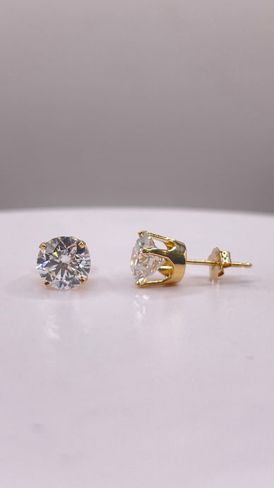 2.06 CT. Lab-Grown Diamond Stud Earrings Set In 18 KT Yellow Gold