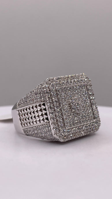 Men’s Silver Square Shape Ring With CZ