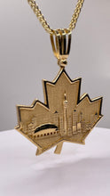 Load image into Gallery viewer, Toronto Maple Leaf Skyline Pendent In 10 KT Yellow Gold