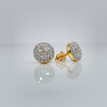 Load image into Gallery viewer, 0.58 CT. Natural Diamond Round Shape Stud Earrings In 10 KT Yellow Gold