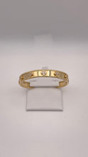 Load image into Gallery viewer, 9mm Clover Bangle In 10 KT Yellow Gold With Cubic Zirconia