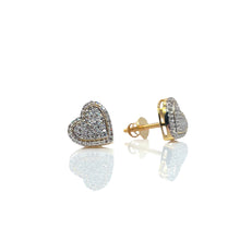 Load image into Gallery viewer, 0.25 CT. Natural Diamond Heart Shape Stud Earrings In 10 KT Yellow Gold