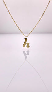 Dainty Initial Pendent & Chain Combo In 10 KT Yellow Gold