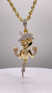 0.80 CT. Natural Diamond Danny Phantom Pendant & In 10 KT Yellow Gold