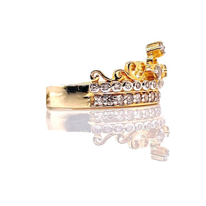 0.46 CT. Natural Diamond Tiara Ring Set In 10 KT Yellow Gold