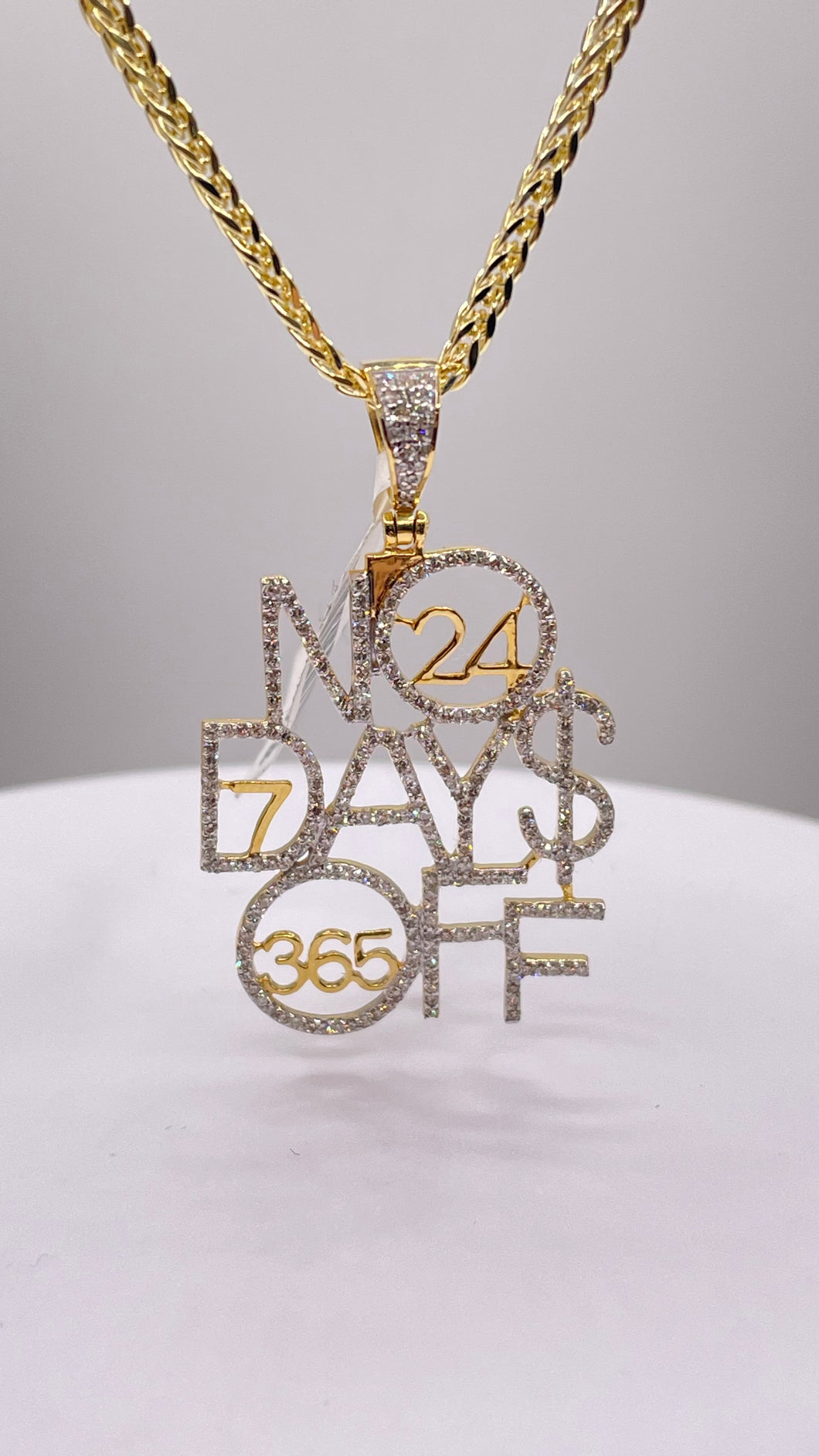 0.79 CT. Natural Diamond No Days Off 24/7 365 Pendent In 10 KT Yellow Gold