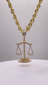 0.68 CT. Natural Diamond Scale Pendent & Rope Chain Combo In 10 KT Yellow Gold