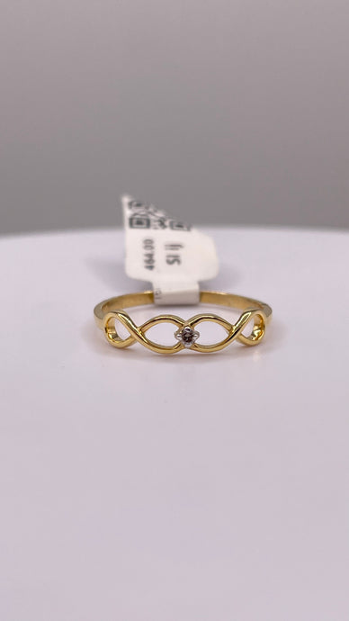 0.018 CT. Natural Diamond Infiniti Ring In 10 KT Yellow Gold