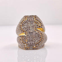 Load image into Gallery viewer, 3.45 CT. Natural Diamond Dollar Sign Ring In 10 KT Yellow Gold