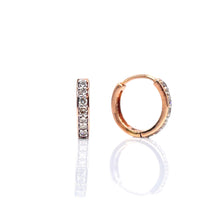 Load image into Gallery viewer, 0.27 CT. Natural Diamond Hoop Earrings In 10 KT Rose Gold