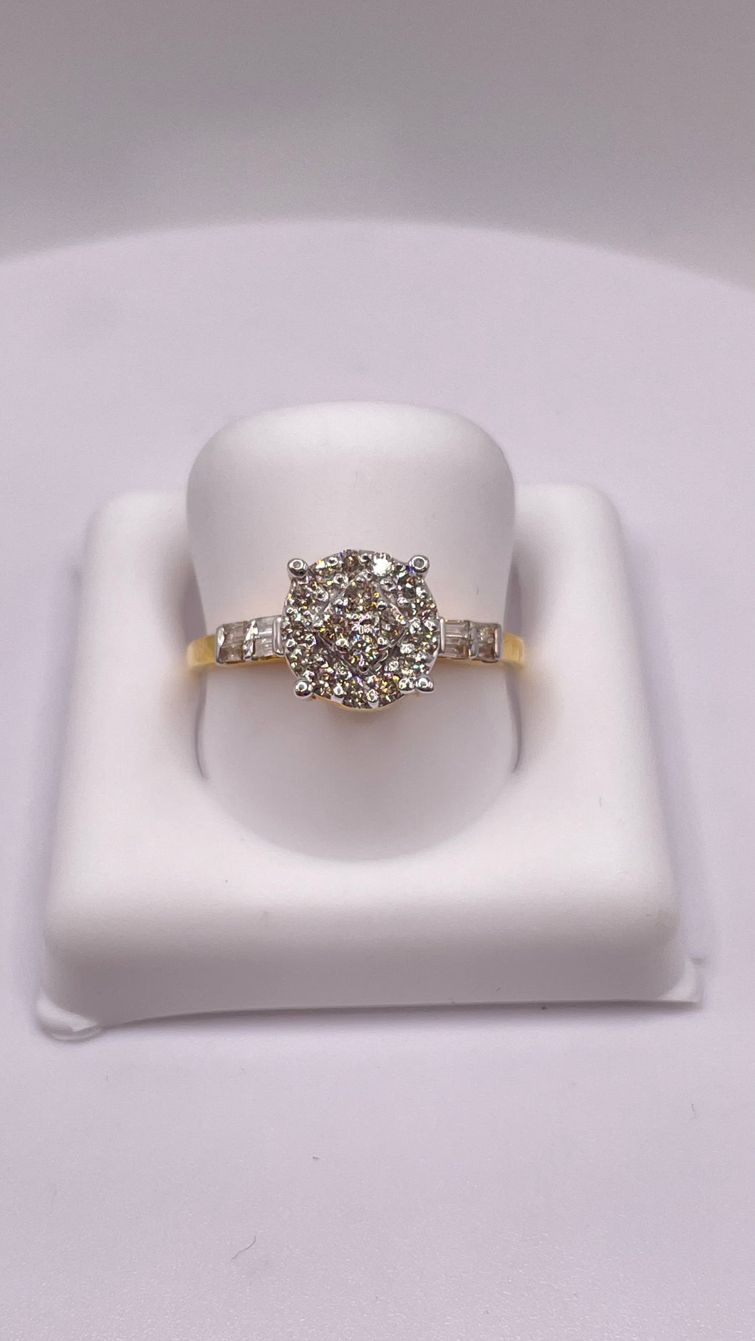 0.28 CT. Natural Diamond Round Shape Women’s Ring In 10 KT Yellow Gold