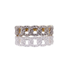 Load image into Gallery viewer, Ladies Cuban Link Ring In 10 KT Yellow Gold With CZ
