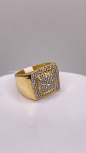 0.70 CT. Natural Diamond Men’s Square Shape Ring In 10 KT Yellow Gold