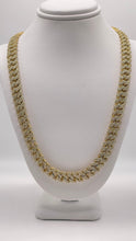 Load image into Gallery viewer, 8.8mm 14.30 CT. Natural Diamond Zig-Zag Cuban Chain In 10 KT Yellow Gold