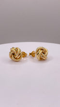 Load image into Gallery viewer, Love Knot Stud Earrings In 18 KT Yellow Gold