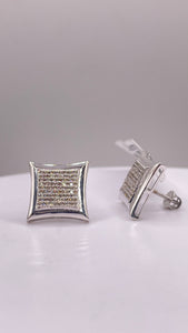 0.37 CT. Natural Diamond Square Shape Stud Earrings In 10 KT White Gold