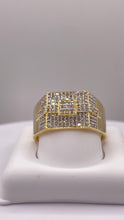 Load image into Gallery viewer, 0.62 CT. Natural Diamond Square Shape Men’s Ring In 10 KT Yellow Gold