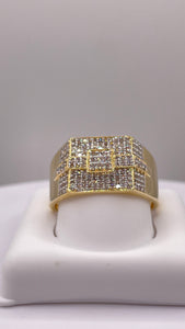 0.62 CT. Natural Diamond Square Shape Men’s Ring In 10 KT Yellow Gold