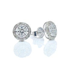Load image into Gallery viewer, 0.77 CT. Natural Diamond Stud Earrings In 10 KT White Gold