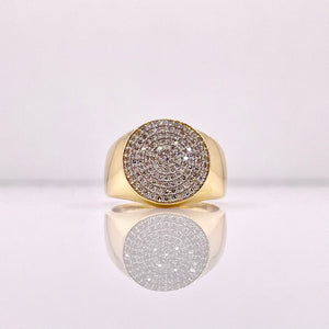 0.58 CT. Natural Diamond Round Shape Men’s Ring In 10 KT Yellow Gold